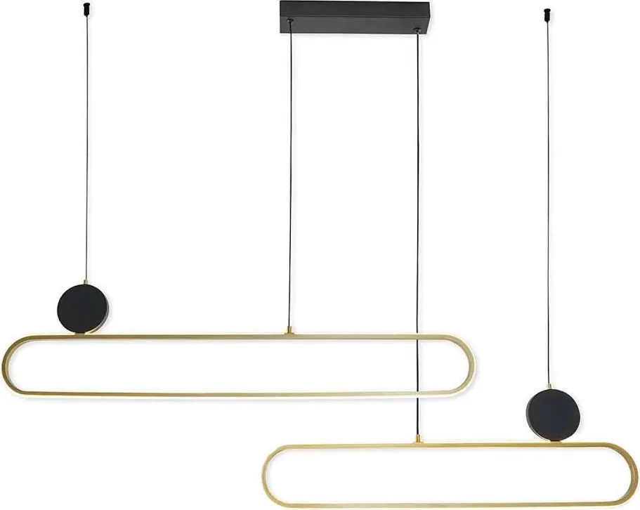 LED luster na lankách FLORENTYNA LED/48W/230V 4000K zlatá/čierna