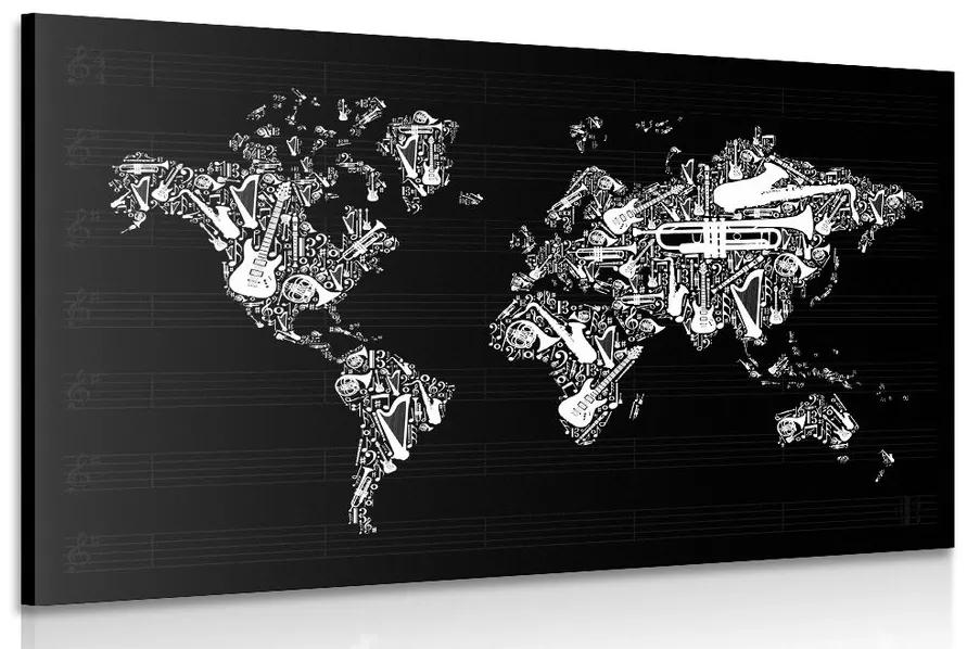 Obraz hudobná mapa sveta Varianta: 120x80
