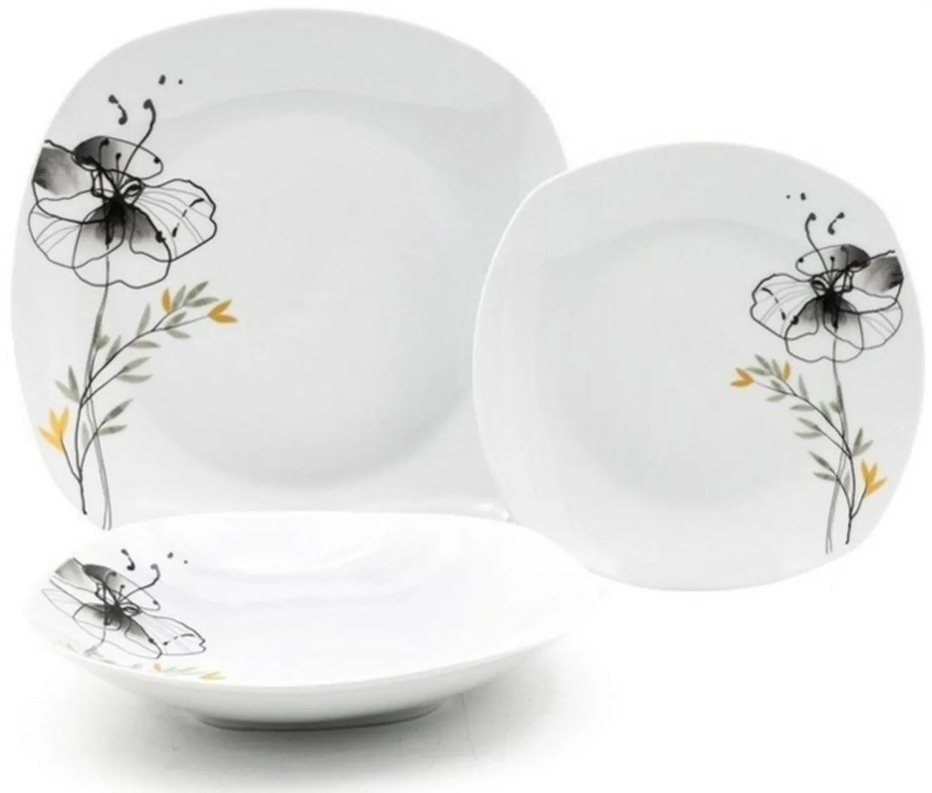Tanier sada 18-dielna ČIERNY MAK, extra white