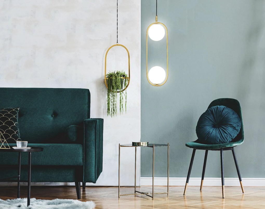 Candellux Mosadzný závesný luster Cordel pre žiarovku 2x G9 32-73464