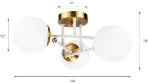 Brilagi - Prisadený luster MALIVA 3xE14/15W/230V zlatá/biela