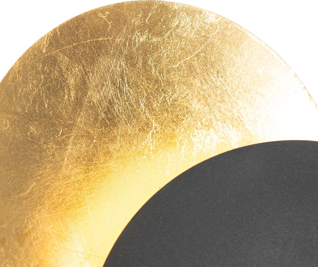 Inteligentná nástenná lampa čierna so zlatom vrátane WiFi G9 - Sunrise