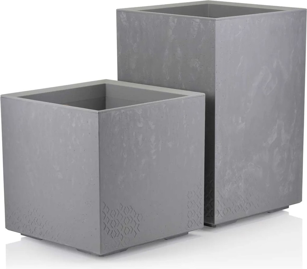 Květináč na kolečkách BETONIQUE 39,8x58,7 cm šedý