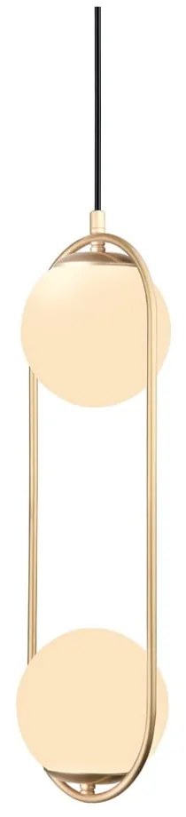 Závesné svietidlo v zlatej farbe so skleneným tienidlom ø 20 cm Arch – Squid Lighting