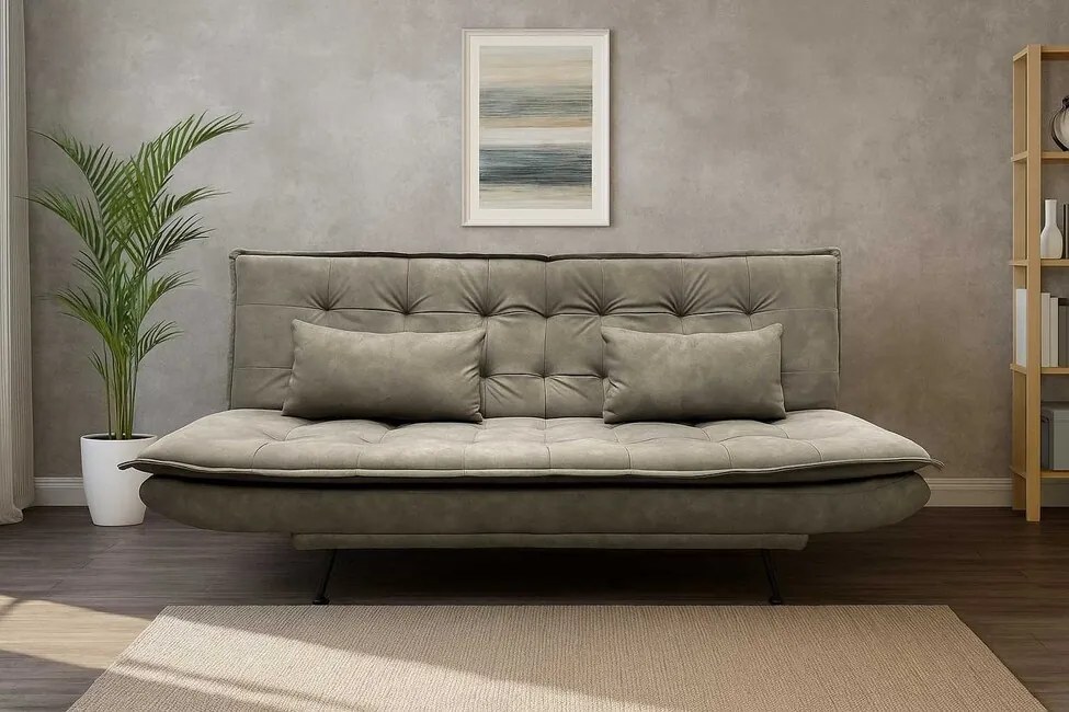 Dizajnová rozkladacia pohovka Arvik taupe mikrovlákno 195cm