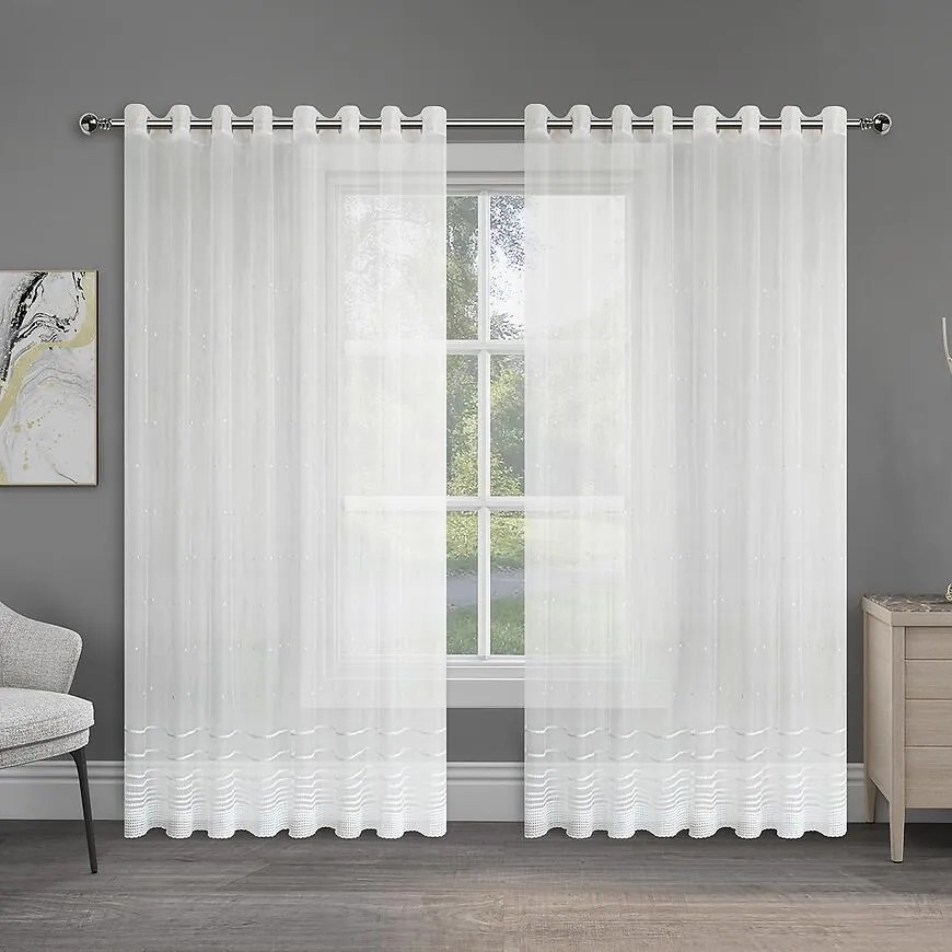 Záclona na krúžkoch JULIA E6216 300x160 biela