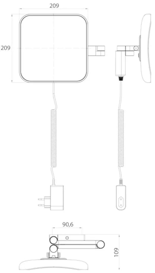 Emco Cosmetic Mirrors Evo - LED holiace a kozmetické zrkadlo bez emco light system, chróm 109506051