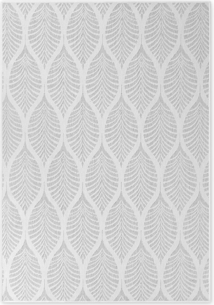 NORTHRUGS, Kusový koberec Duet Liora 106246 White/Gray - na von aj na doma, 200x290, šedá, chodba / predsieň