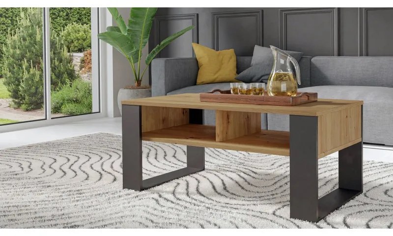 Konferenční stolek Lawa MODERN 2P dub artisan/černý