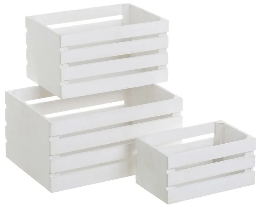 Biele úložné boxy v súprave 3 ks 31x23x15 cm – Casa Selección