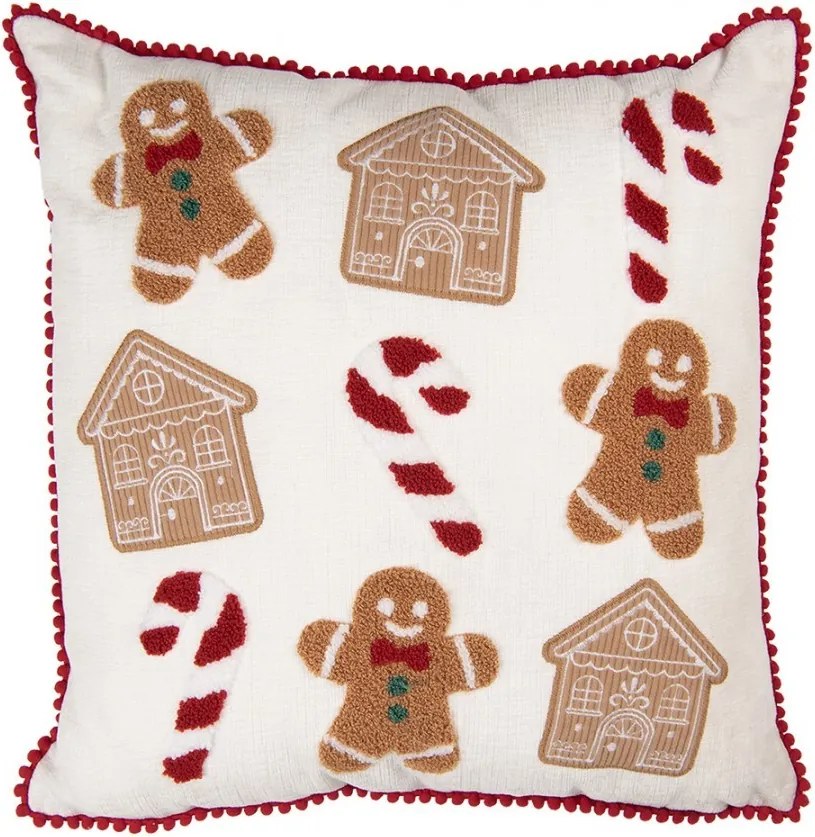 Vianočný dekoračný vankúš s perníčkami GingerBread - 40*40*4 cm