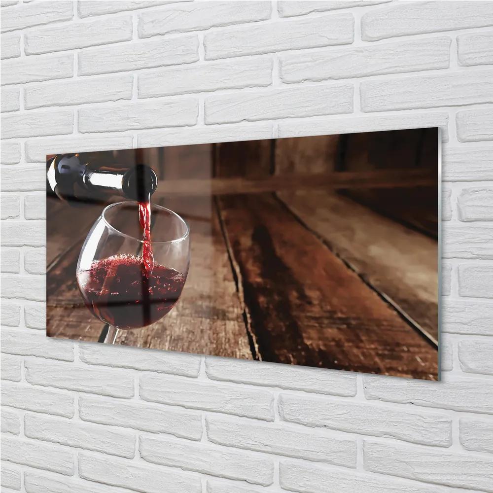 Obraz plexi Dosky poháre na víno 125x50 cm