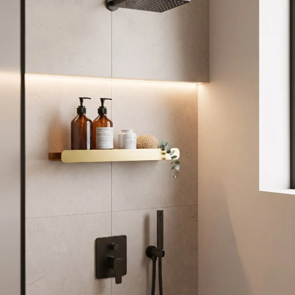 Rea Rea, Kúpeľňová polica SF03 60cm gold brush, REA-06009