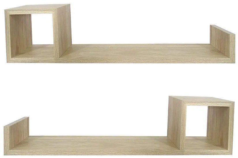 Závesné police 2 ks PD230816 prírodné drevo