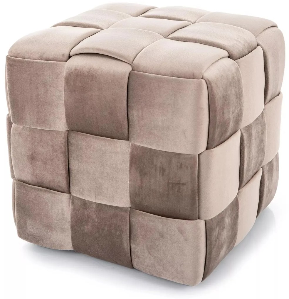 Taburet Casel Velvet tmavě béžový