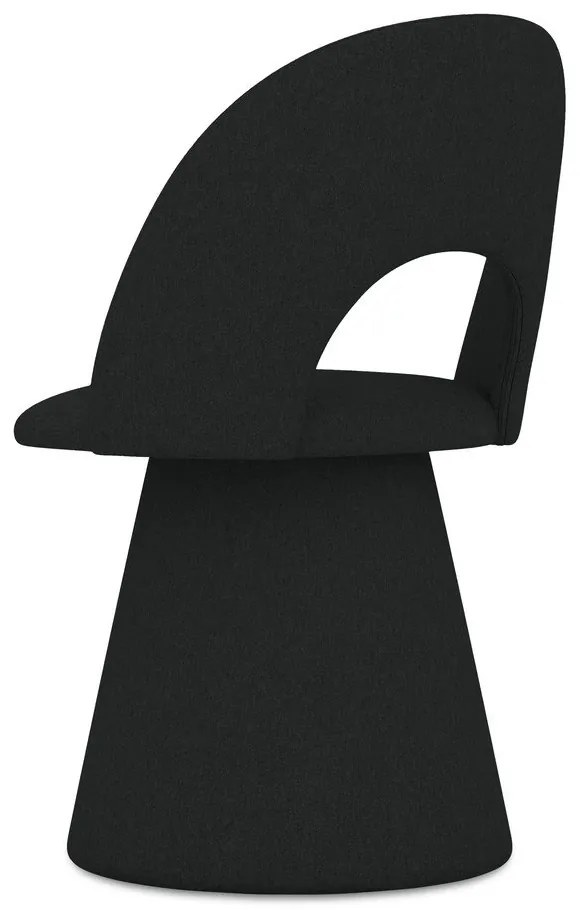 Čierne čalúnené jedálenské kreslo Kalo – Makamii