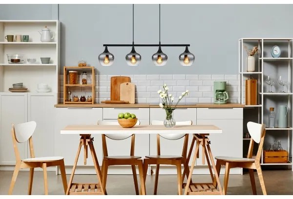 Globo 15548-4H1 - Luster na lanku MAXY 4xE27/40W/230V čierna