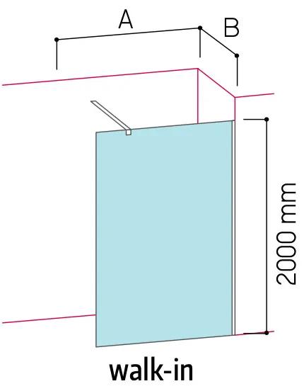 Glass Glass 1989 Step in - Pevná voľne stojaca stena alebo kompatibilná s bočnou stenou pre šírku vaničky 100 cm, prevedenie obojstranné, profily chróm, číre sklo, GGK0002T500