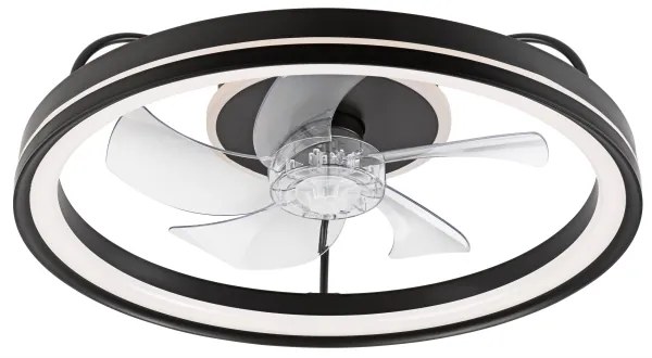 LED Stropné svietidlo s ventilátorom FARGO LED/37W/230V čierna + DO