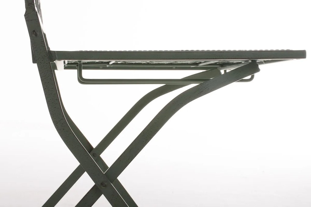 Kovová skladacia stolička Asina - Zelená antik