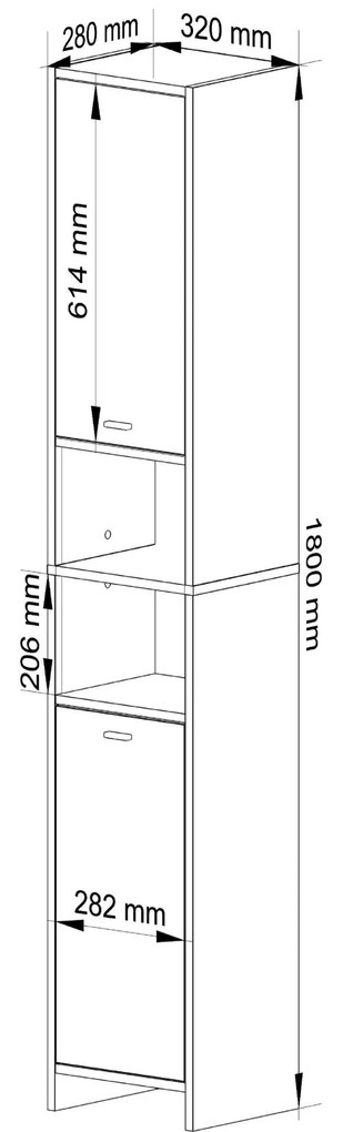 Koupelnová skříňka BETI 180 cm bílá