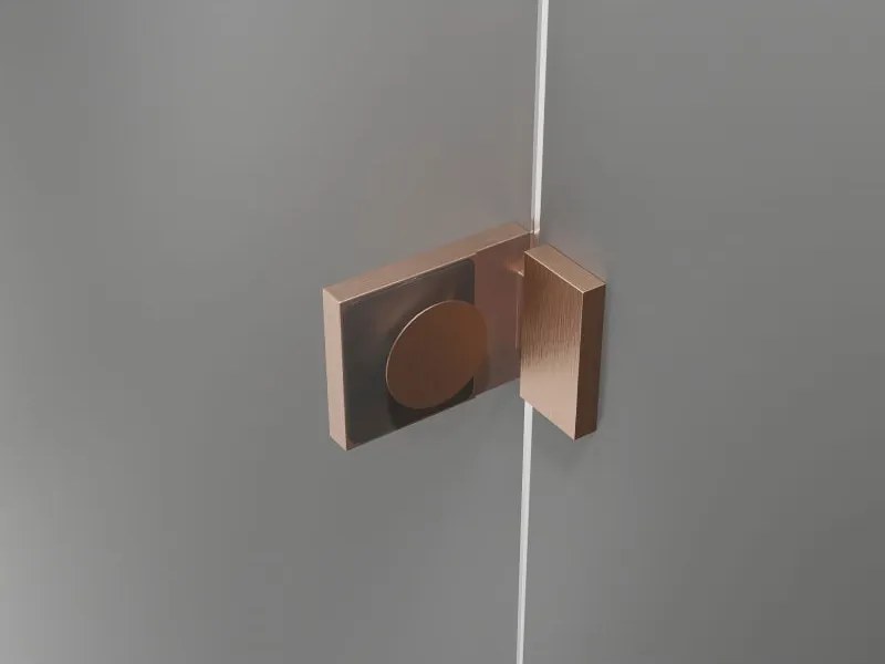 Mexen Lunar T, sklápací sprchový kút ľavý 100 x 120 cm, 8mm číre sklo, medený matný profil, 834T-100-120-65-00-L