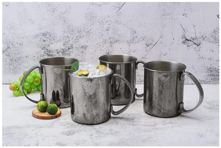 Echtwerk Hrnček z nehrdzavejúcej ocele Moscow (4 kusy, 1000 ml, čierna) (100343375)