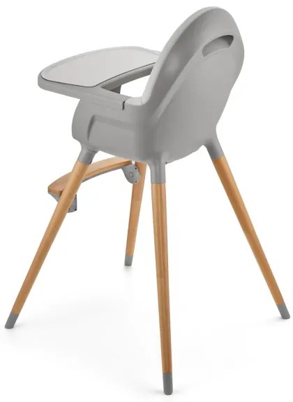KINDERKRAFT - Detská jedálenská stolička 2v1 FINI2 buk/šedá