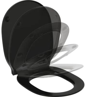 WC doska Ideal Standard Connect Air čierna matná softclose / s pomalým zatváraním E0368V3