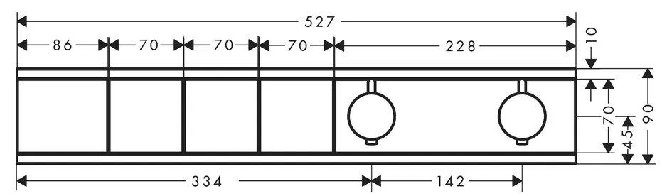 Hansgrohe RainSelect, batéria pod omietku na 3 spotrebiče, chrómová, HAN-15381000