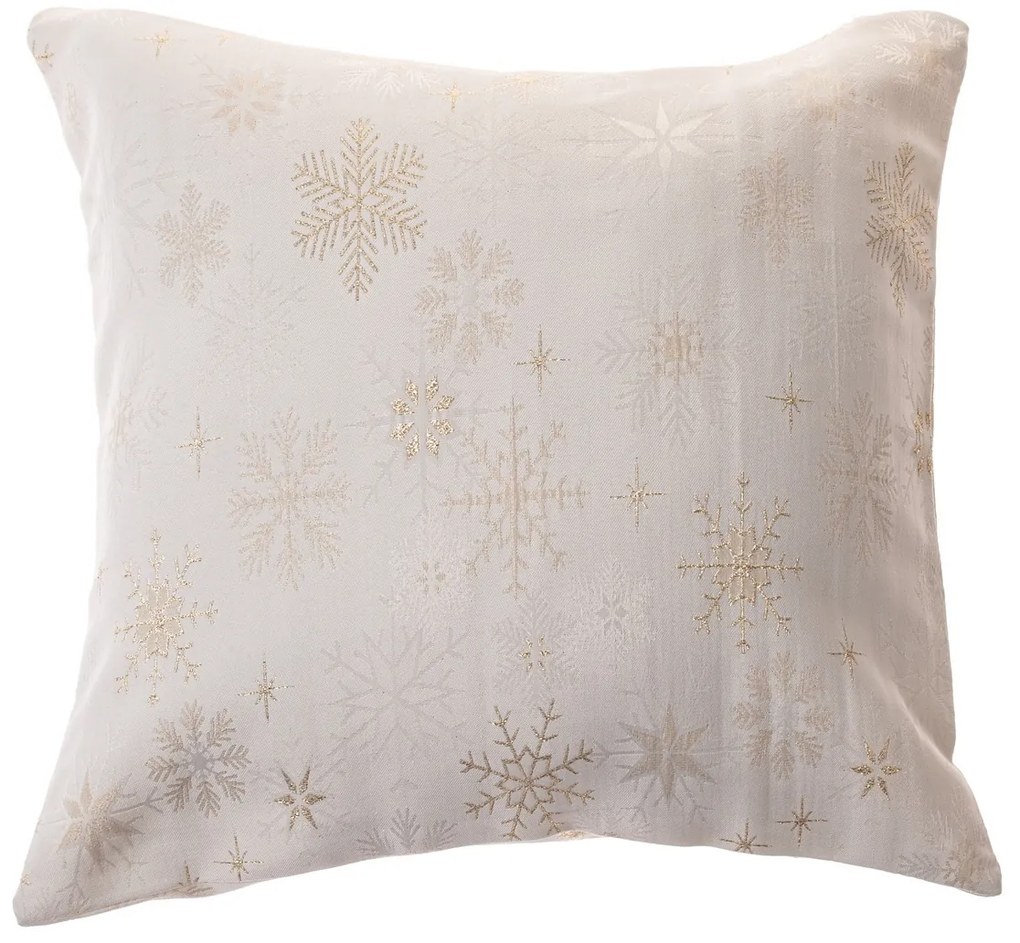 Vianočná Obliečka na vankúšik vodeodolná Vločky mix, 40 x 40 cm