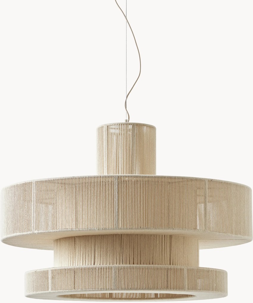 Veľké závesné svietidlo z ľanových vlákien Lace