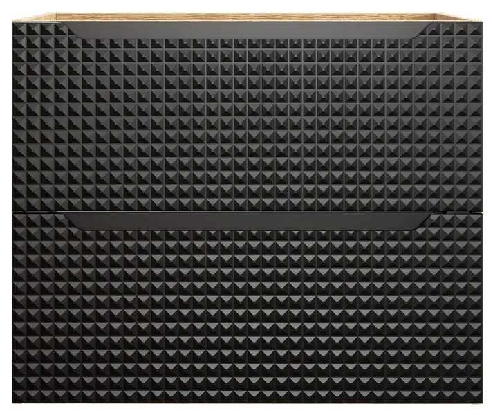 Závesná umývadlová skrinka Luxor Black 82-70-2S čierna/dub olejovaný