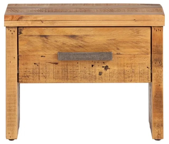 furniture-nabytek.cz - Masívny nočný stolík Albury z recyklovanej borovice, lakovaný, prírodná farba
