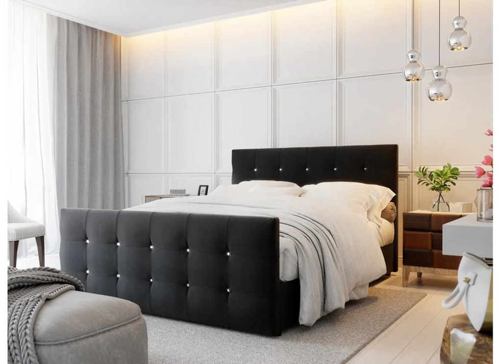 Čalúnená posteľ boxspring NAOMI - cosmic 160 / 160x200 / bez vrchného matraca