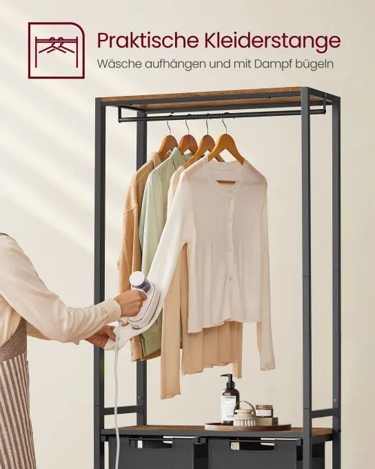 Kôš na bielizeň s tyčou na oblečenie BLH231B02