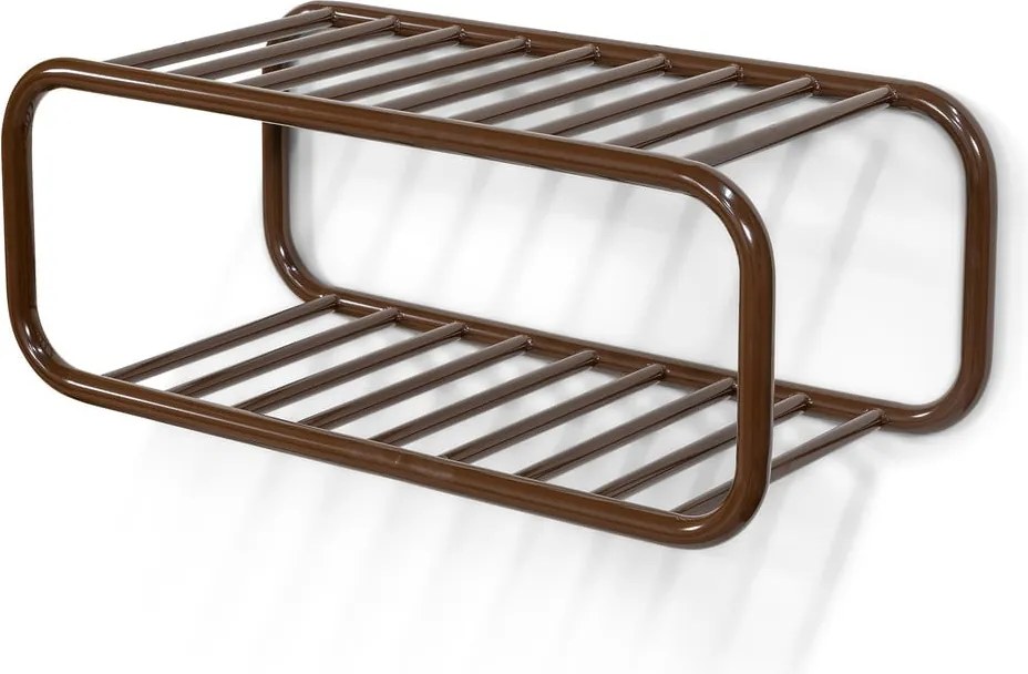 Tmavohnedá kovová závesná skrinka na topánky 72x28x35 cm Retro – Spinder Design