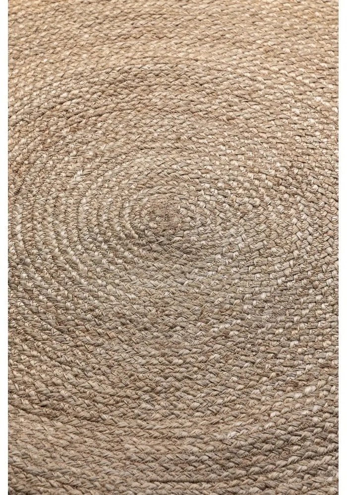 Obojstranný jutový okrúhly koberec v prírodnej farbe ø 140 cm Braided Grey – Hanse Home