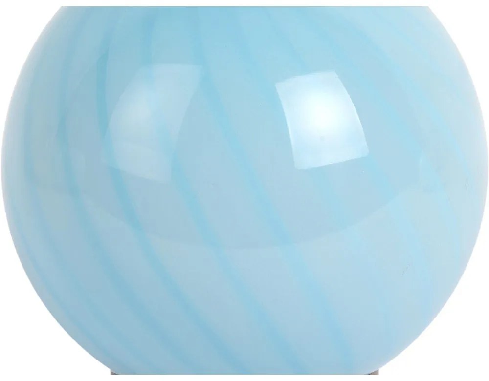 Svetlomodrá stolová lampa so skleneným tienidlom (výška 17 cm) Summer Globe – Leitmotiv