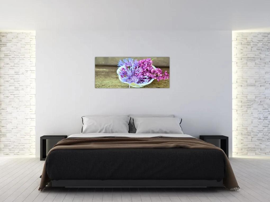 Obraz dekorácie s levanduľou (120x50 cm)
