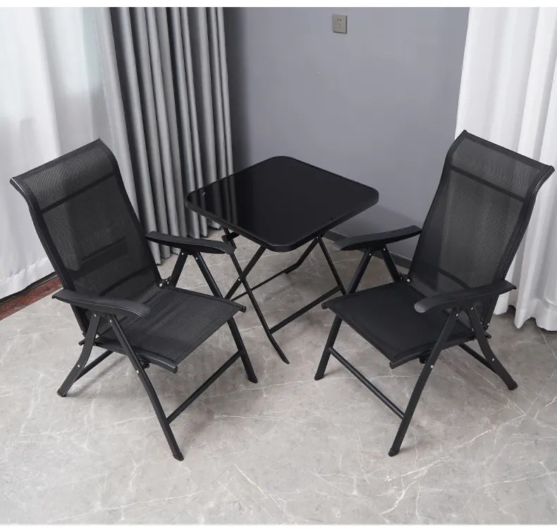 ModernHome Sklenený skladací stôl na záhradu, terasu