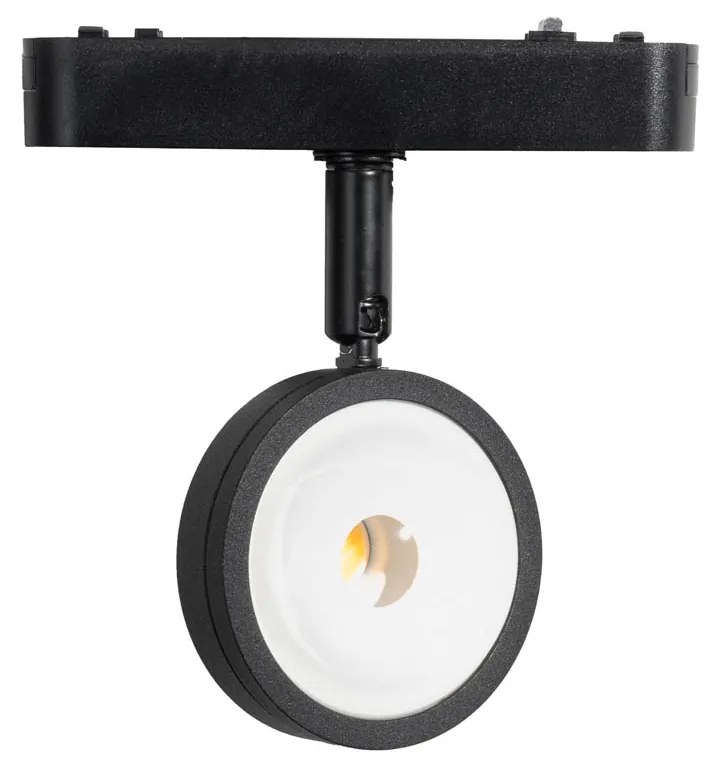 Moderné čierne bodové svetlo pre 1-fázový koľajnicový systém vrátane otočného a sklopného LED - Magnetic Lance