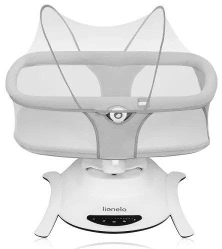 Lionelo - Detské húpacie lehátko s melódiou 2 v 1 BELLA Grey Concrete + diaľkové ovládanie