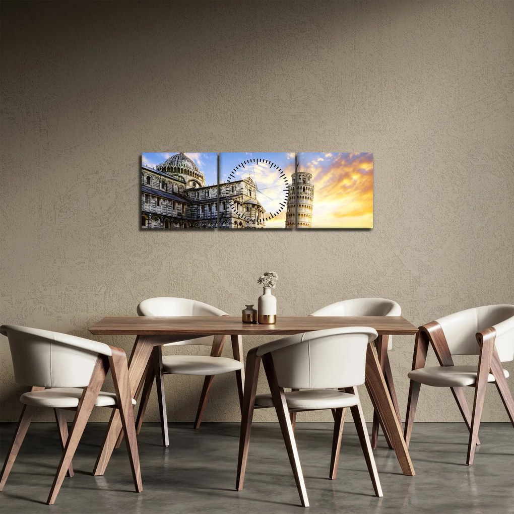 Obraz - Pisa (s hodinami) (90x30 cm)