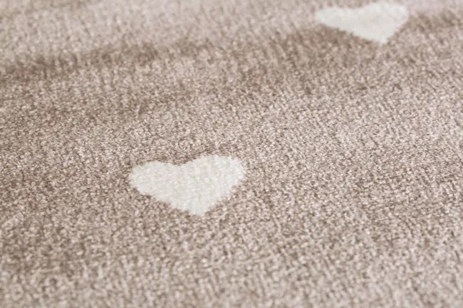 Koberec Agnella Soft Srdcia béžový