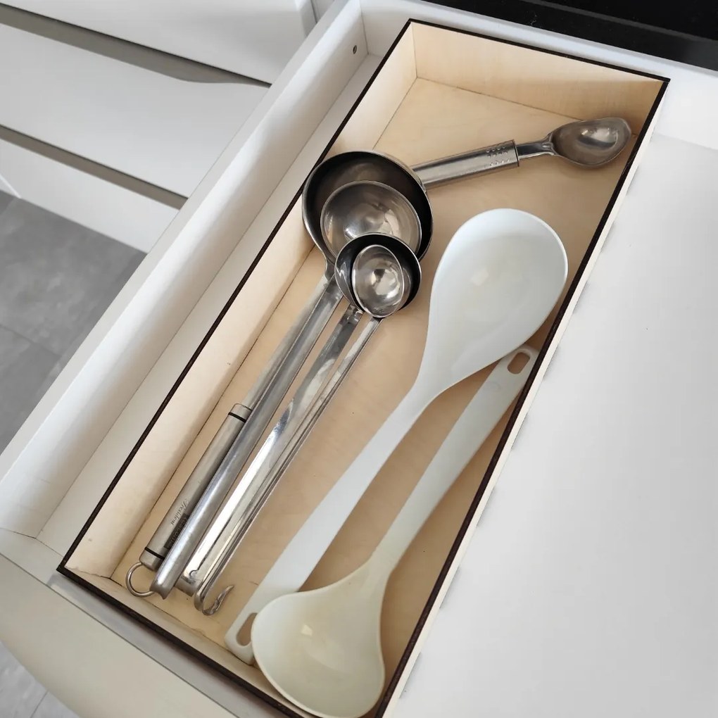 usporadejto.cz Organizér do zásuvky, vložka do zásuvky, drevený VASKY, 45,5 x 20 x 6 cm