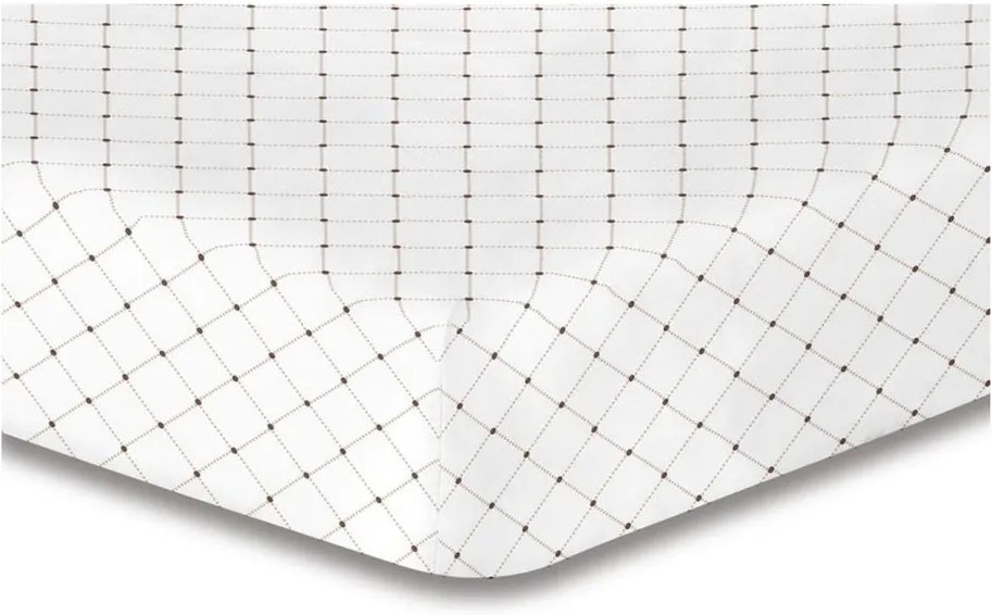 Biela elastická plachta so vzorom DecoKing Hypnosis Calluna, 220 × 240 cm