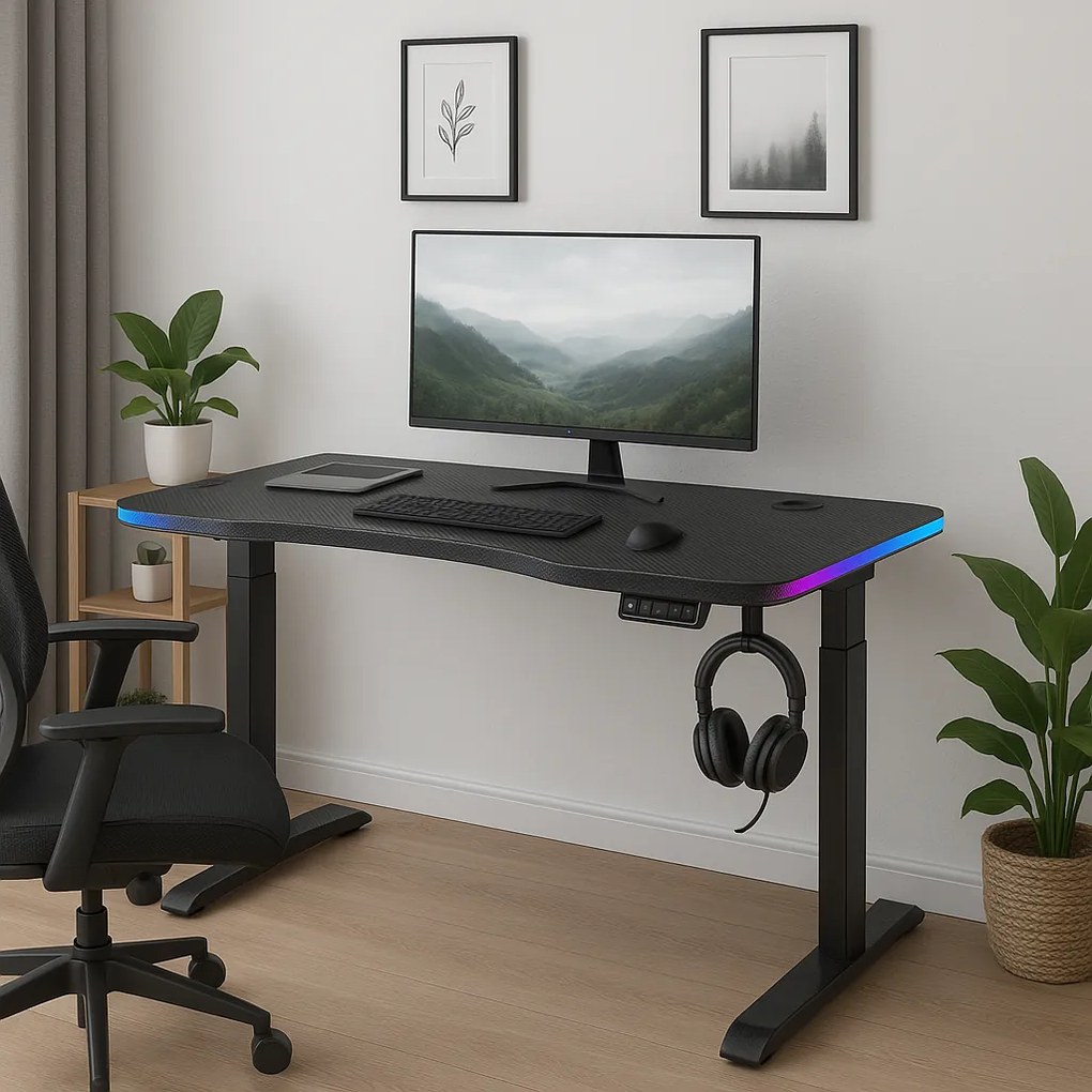 Herný stôl BR02 čierny 140 cm