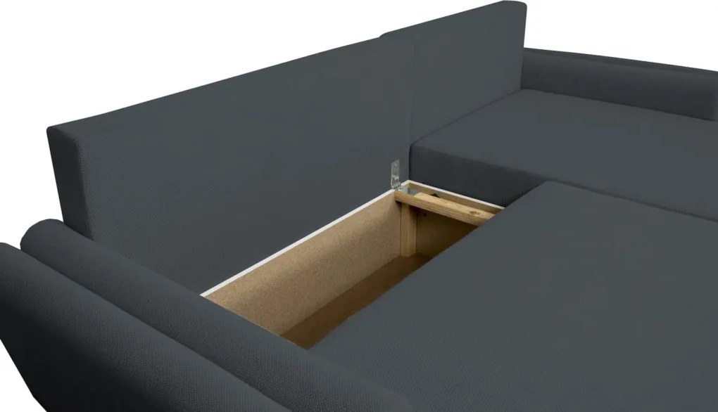 Rohová sedačka Helvetius, tmavo šedá látka