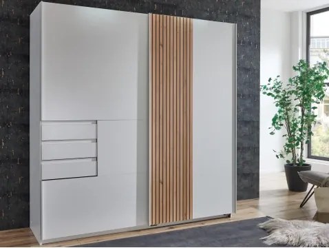 Šatníková skriňa Coburg, 180 cm, biela/dub artisan%